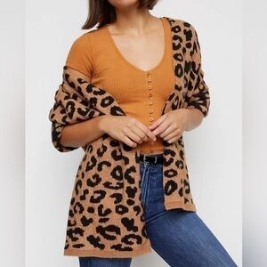 Anthropologie Lucinda Leopard Cardigan
